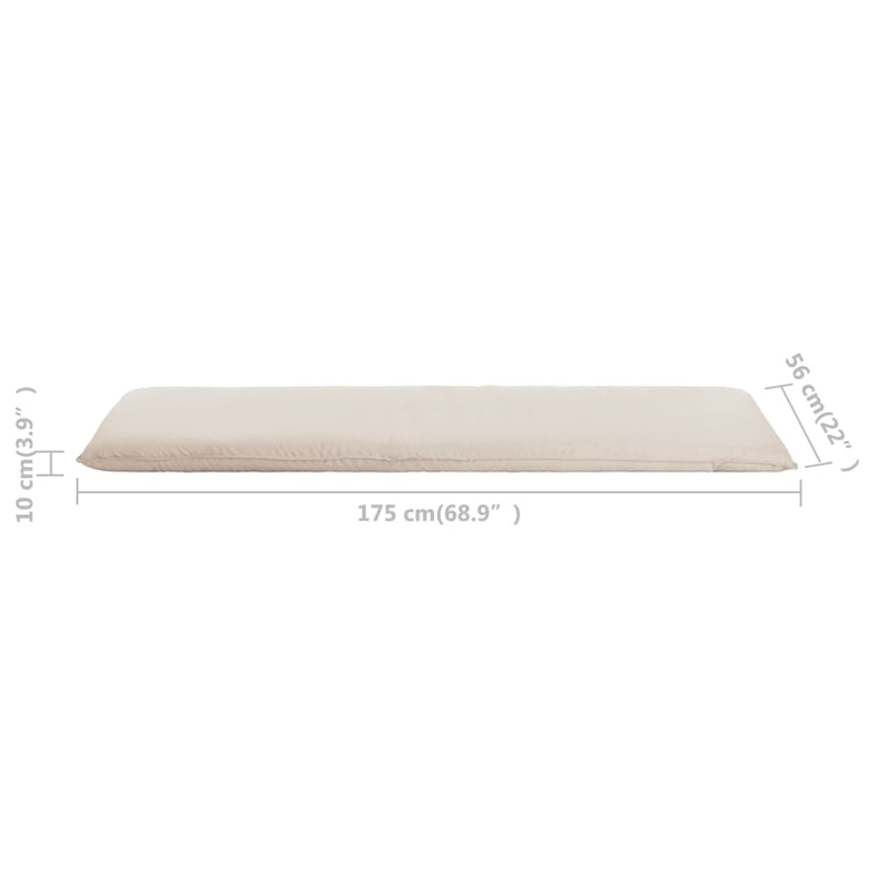 vidaXL Foldable Sunlounger Oxford Fabric Cream White
