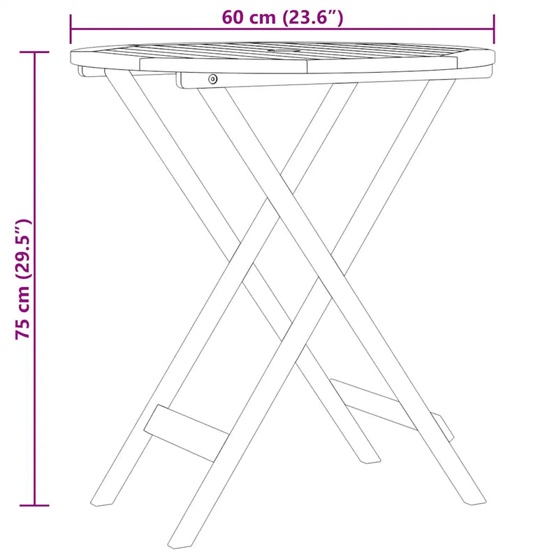 Folding Garden Table ��60x75 cm Solid Eucalyptus Wood