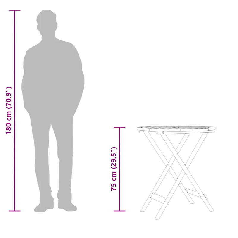 Folding Garden Table ��60x75 cm Solid Eucalyptus Wood