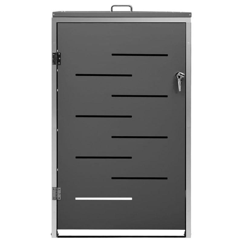 vidaXL Single Wheelie Bin Shed 69x77.5x112.5 cm Stainless Steel