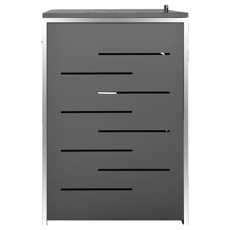 vidaXL Triple Wheelie Bin Shed 207x77.5x112.5 cm Stainless Steel