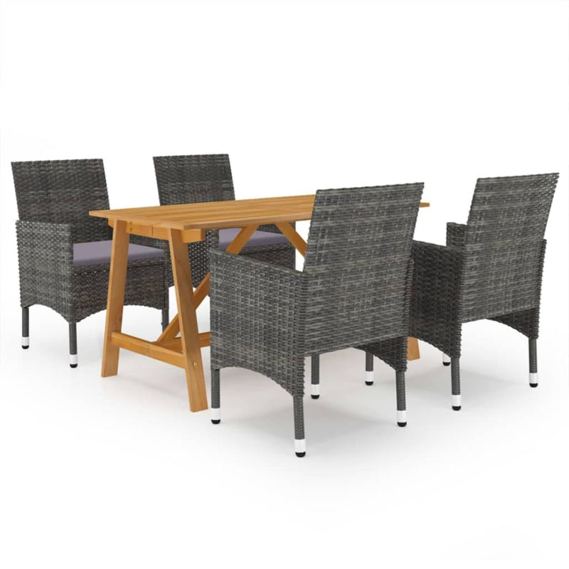 vidaXL 5 Piece Garden Dining Set Grey