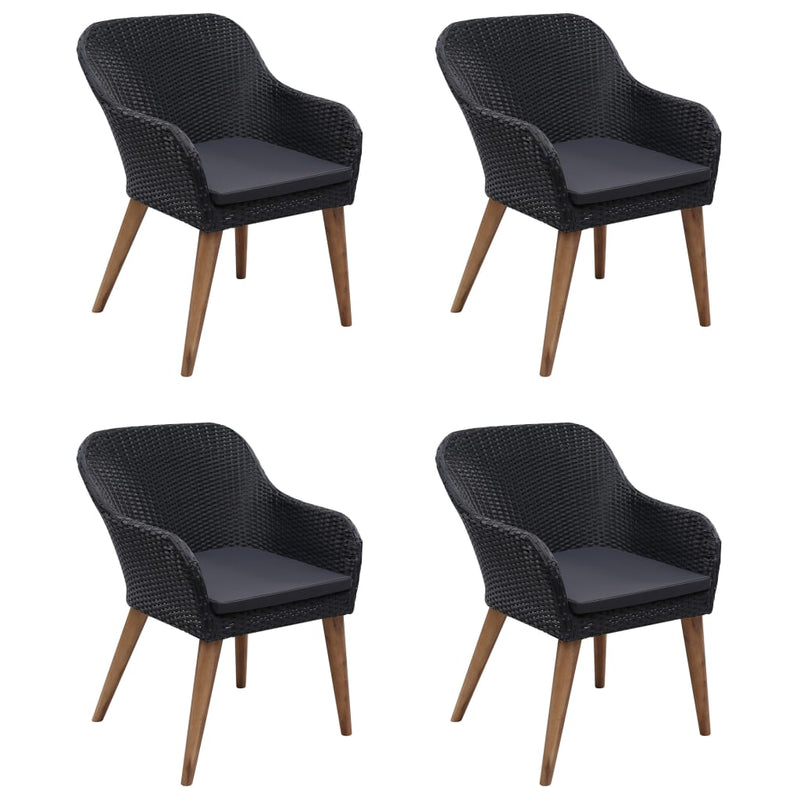 vidaXL 5 Piece Garden Dining Set Black