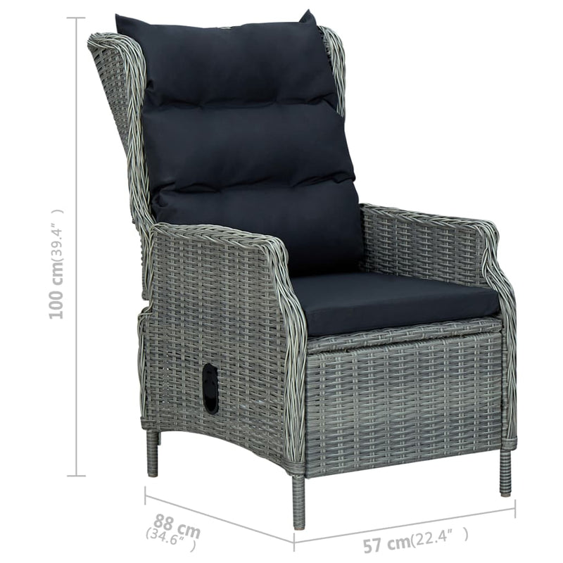 vidaXL 7 Piece Garden Dining Set Light Grey