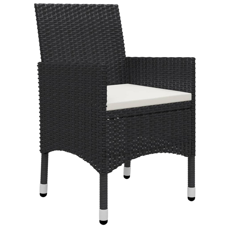 vidaXL 7 Piece Garden Dining Set Black