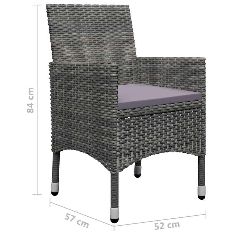 vidaXL 7 Piece Garden Dining Set Grey