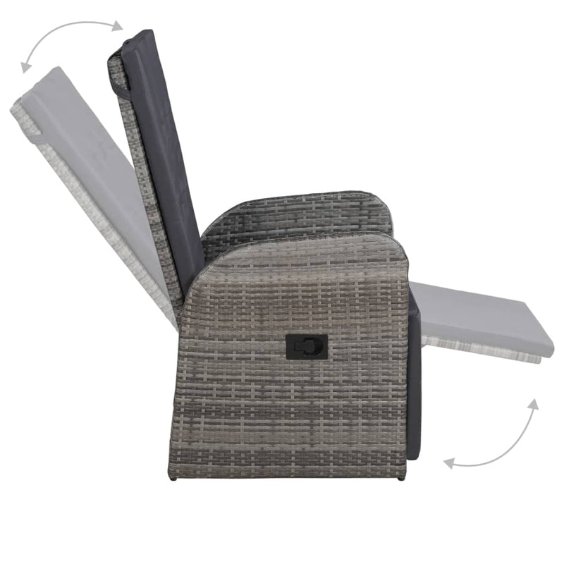 vidaXL 7 Piece Garden Dining Set Grey
