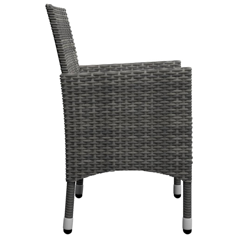 vidaXL 3 Piece Garden Dining Set Grey