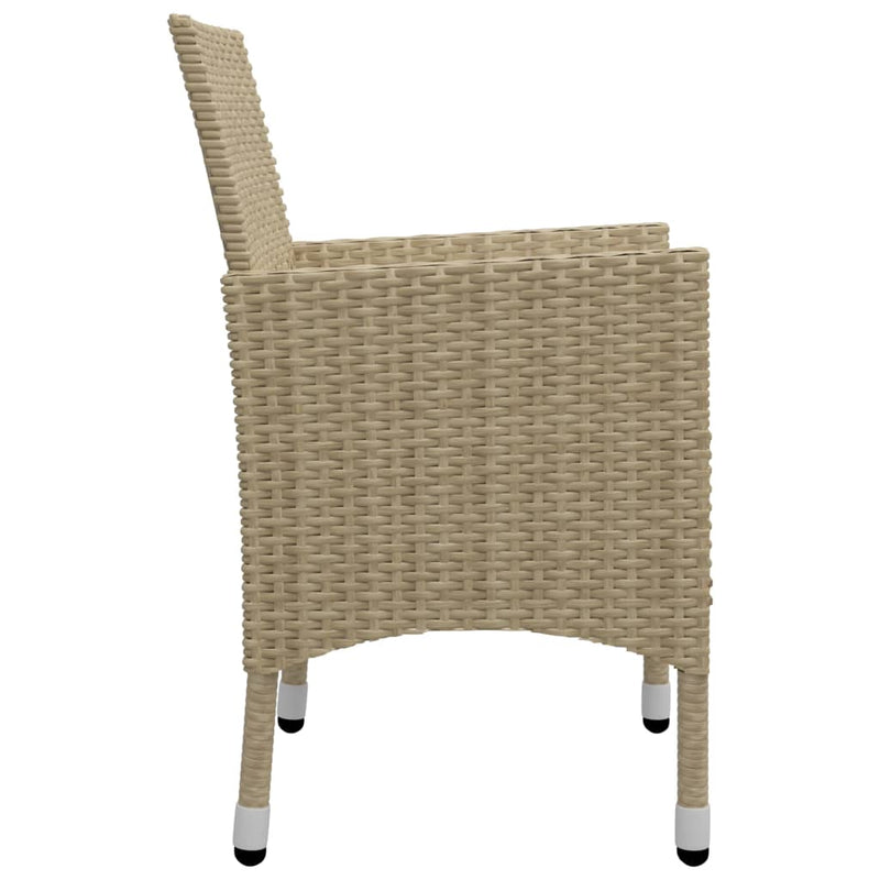 vidaXL 3 Piece Garden Dining Set Beige