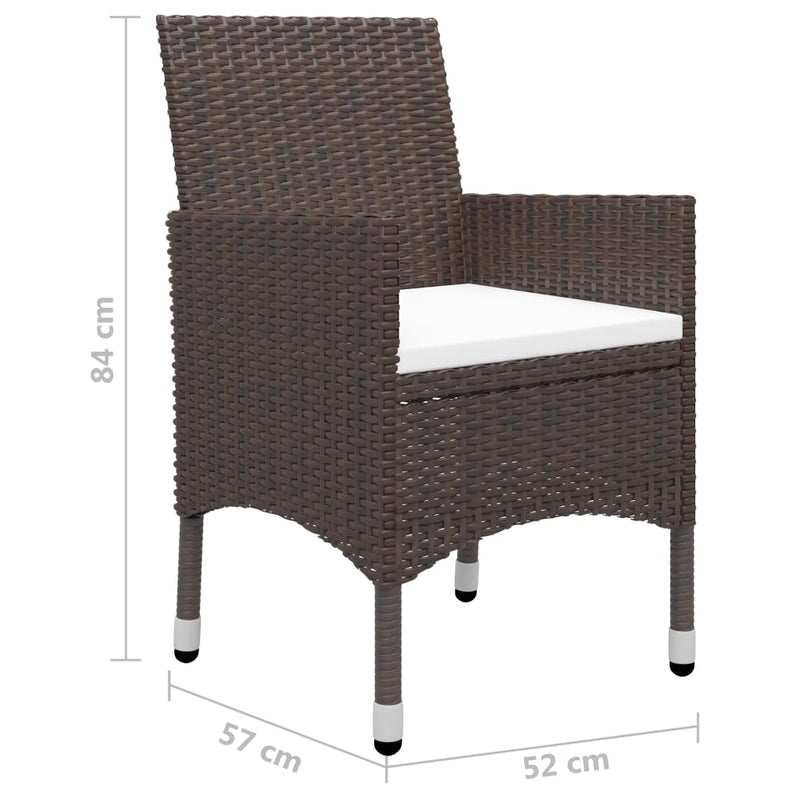vidaXL 3 Piece Garden Dining Set Brown