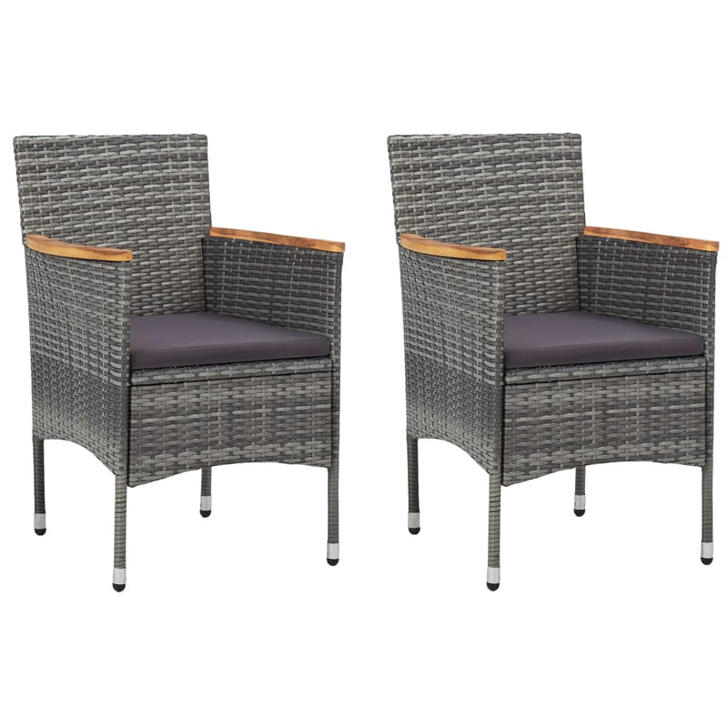 vidaXL 3 Piece Garden Dining Set Grey