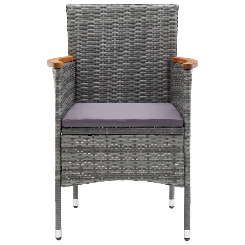 vidaXL 3 Piece Garden Dining Set Grey