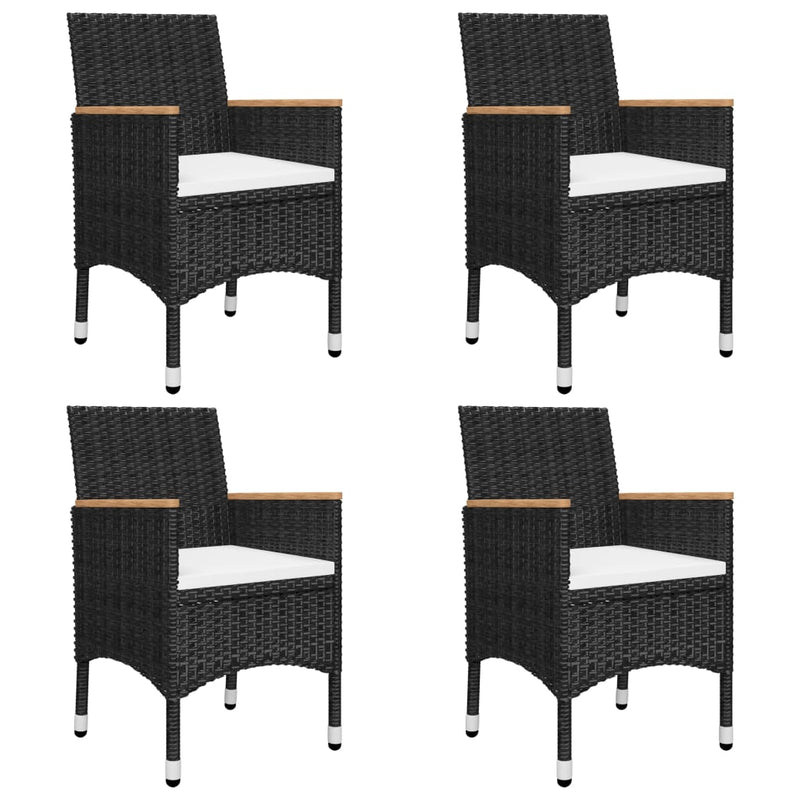 vidaXL 5 Piece Garden Dining Set Black