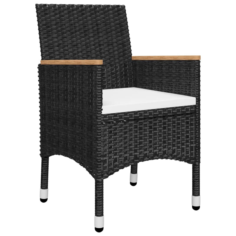 vidaXL 5 Piece Garden Dining Set Black