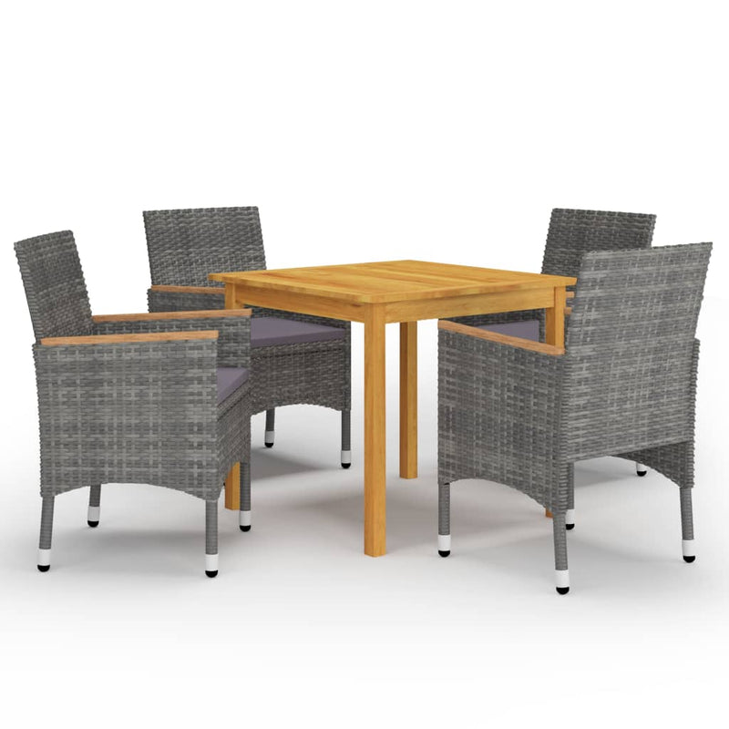 vidaXL 5 Piece Garden Dining Set Grey