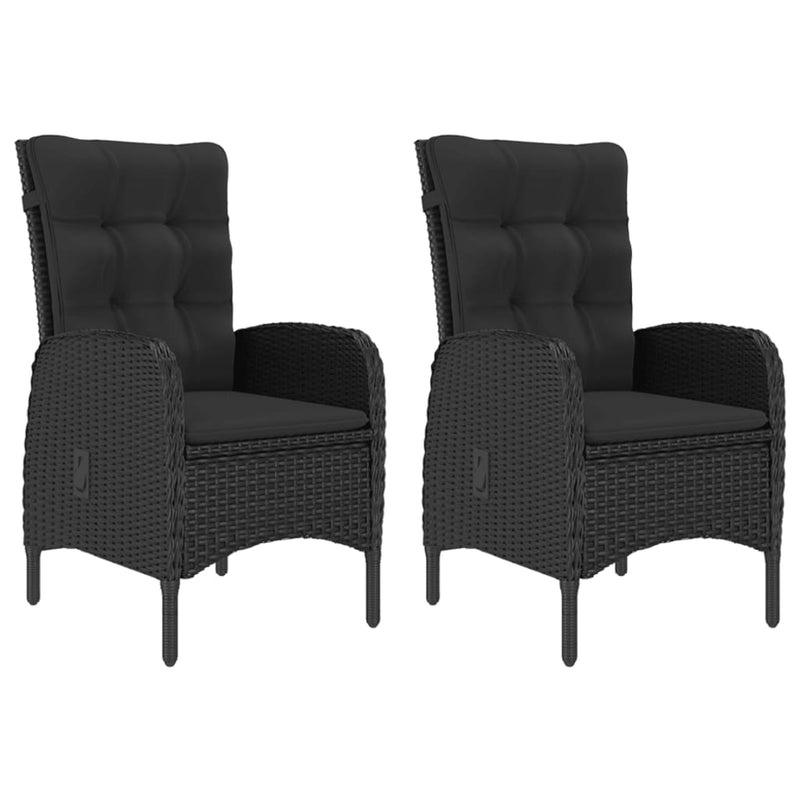 vidaXL 3 Piece Garden Dining Set Black