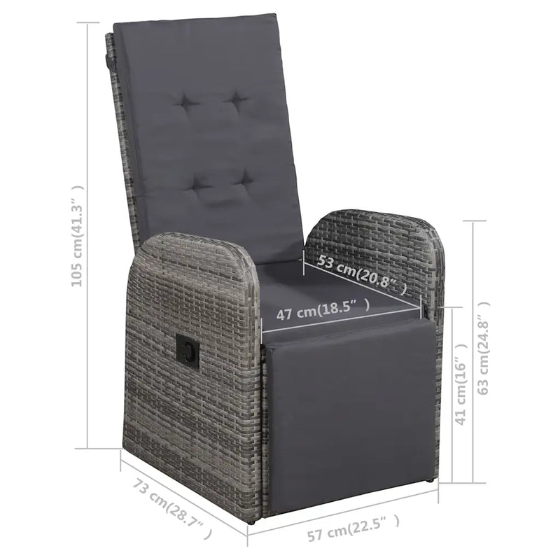 5 Piece Garden Dining Set Grey