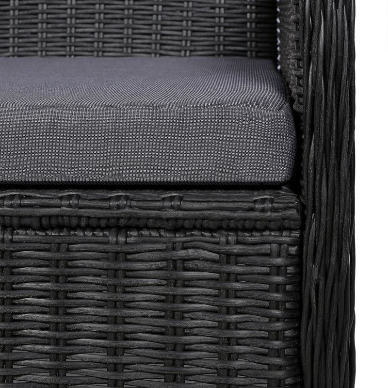 vidaXL 5 Piece Garden Dining Set Black