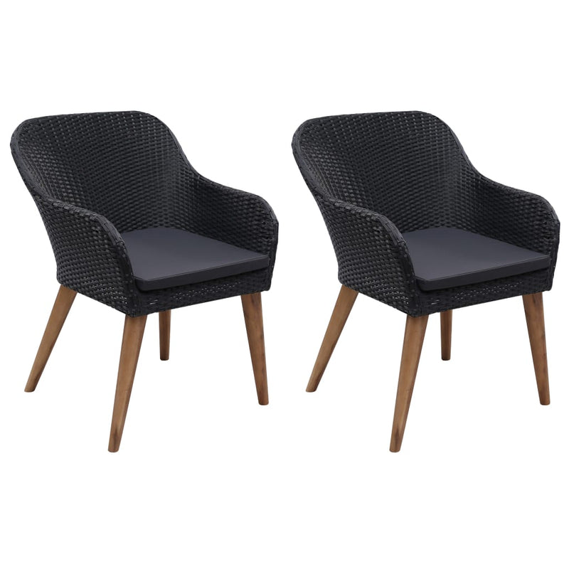vidaXL 3 Piece Garden Dining Set Black