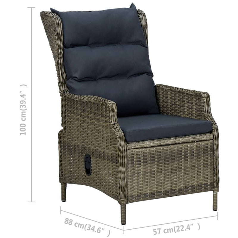 vidaXL 3 Piece Garden Dining Set Brown