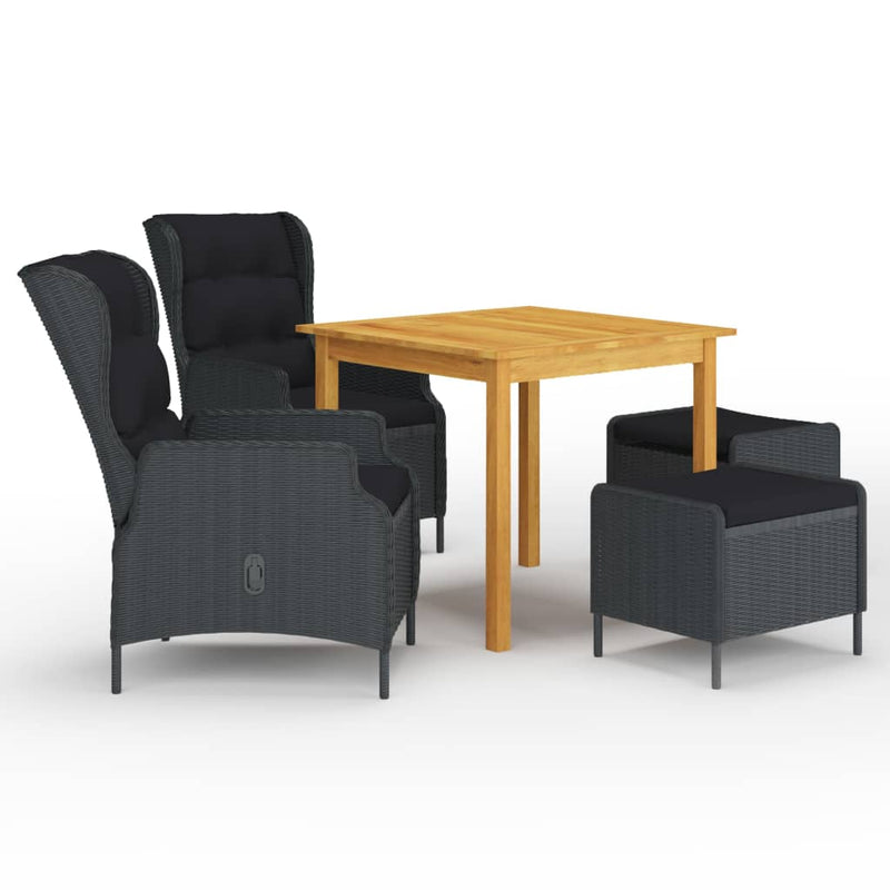 vidaXL 5 Piece Garden Dining Set Dark Grey