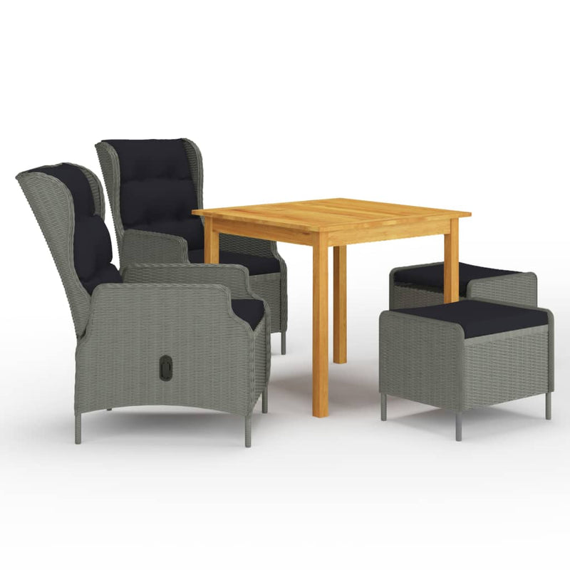 vidaXL 5 Piece Garden Dining Set Light Grey