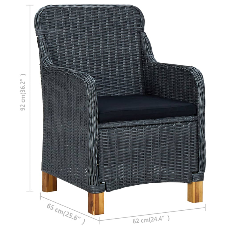 vidaXL 3 Piece Garden Dining Set Dark Grey