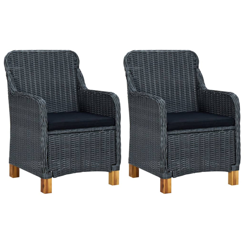 vidaXL 3 Piece Garden Dining Set Dark Grey