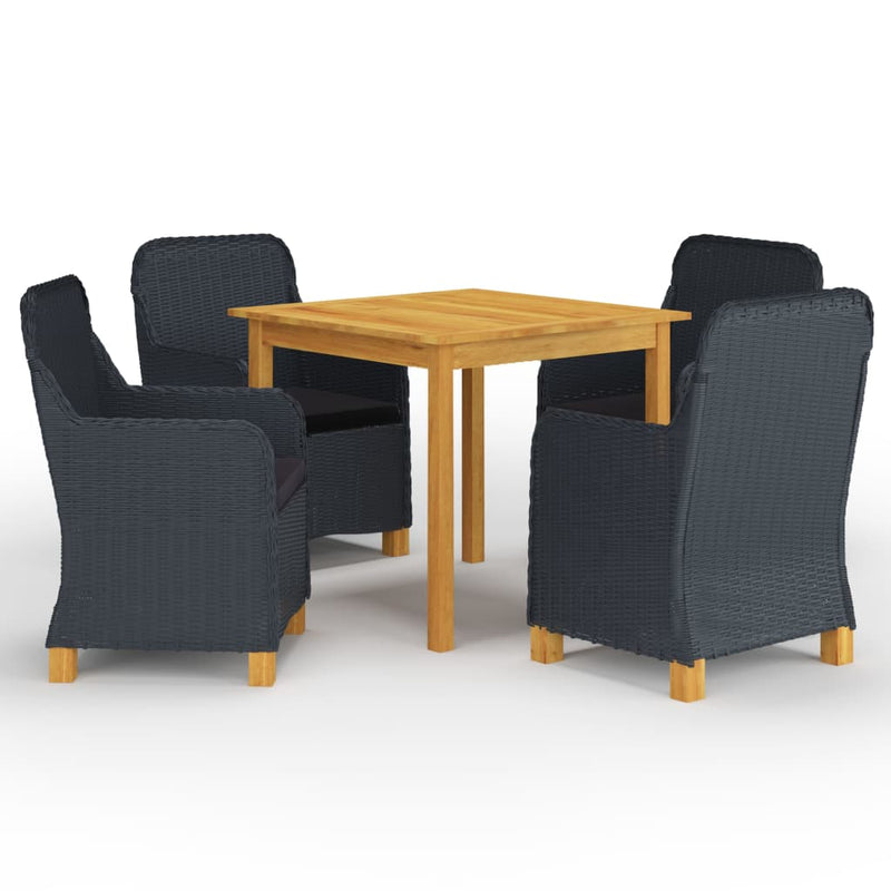 vidaXL 5 Piece Garden Dining Set Dark Grey