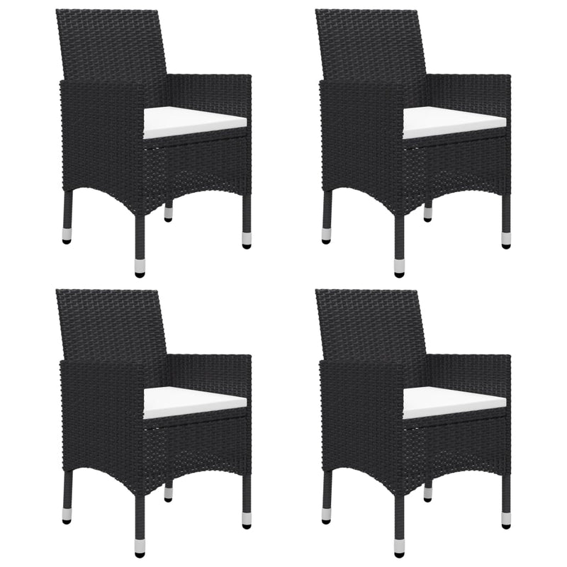 vidaXL 5 Piece Garden Dining Set Black