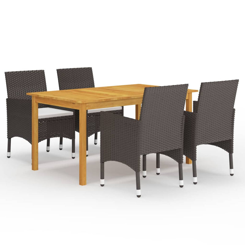 vidaXL 5 Piece Garden Dining Set Brown