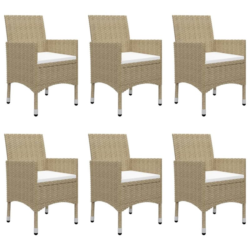vidaXL 7 Piece Garden Dining Set Beige