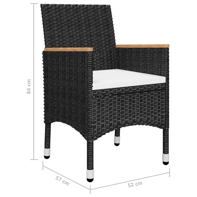 vidaXL 5 Piece Garden Dining Set Black