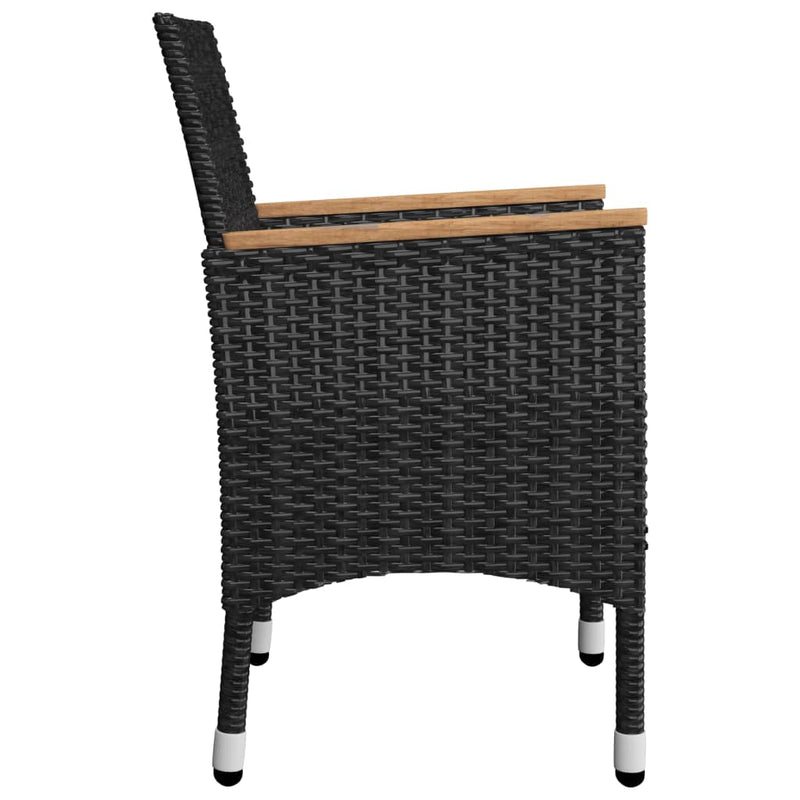 vidaXL 5 Piece Garden Dining Set Black