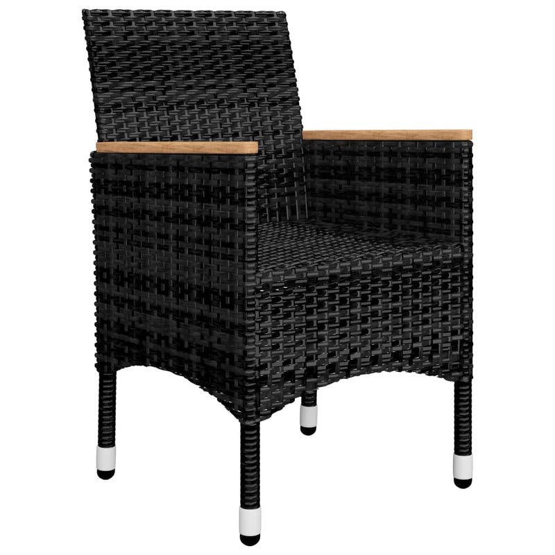 vidaXL 5 Piece Garden Dining Set Black