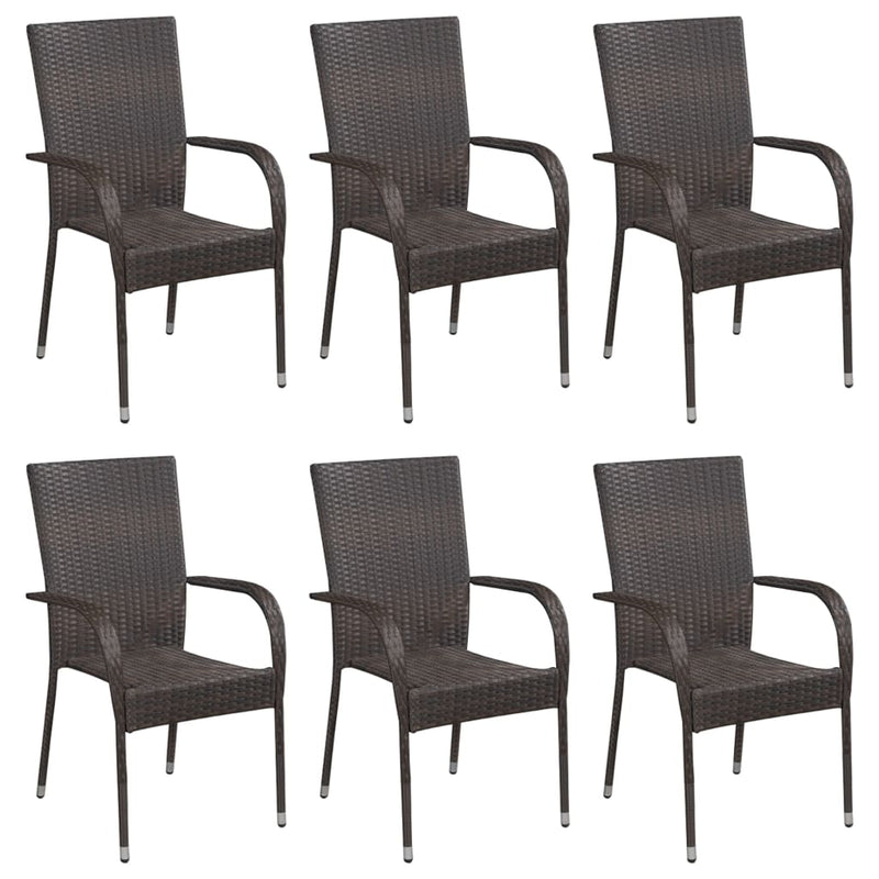 vidaXL 7 Piece Garden Dining Set Brown