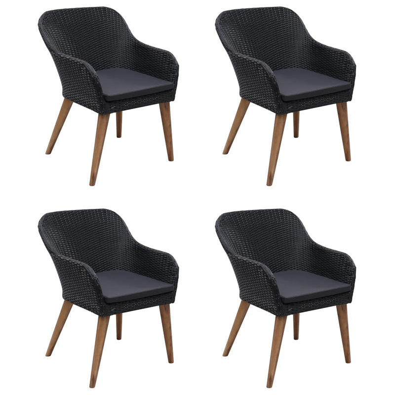 vidaXL 5 Piece Garden Dining Set Black