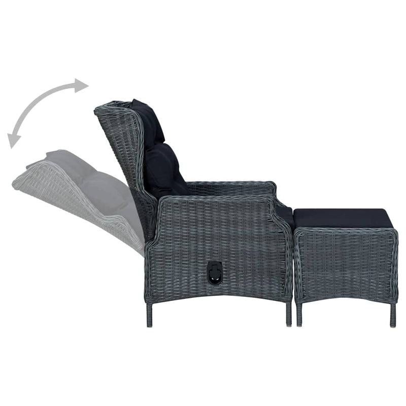 vidaXL 7 Piece Garden Dining Set Dark Grey
