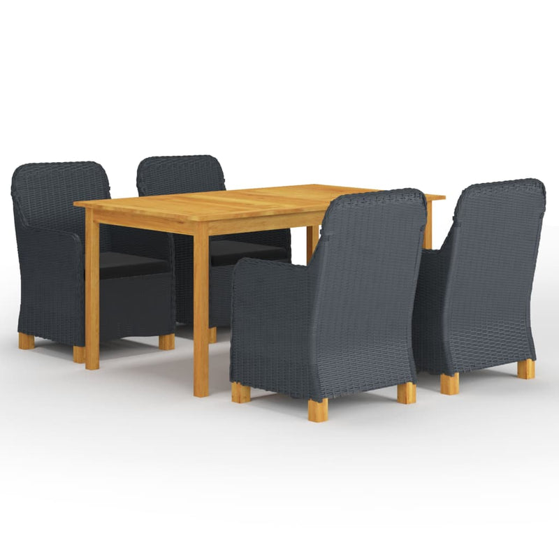 vidaXL 5 Piece Garden Dining Set Dark Grey