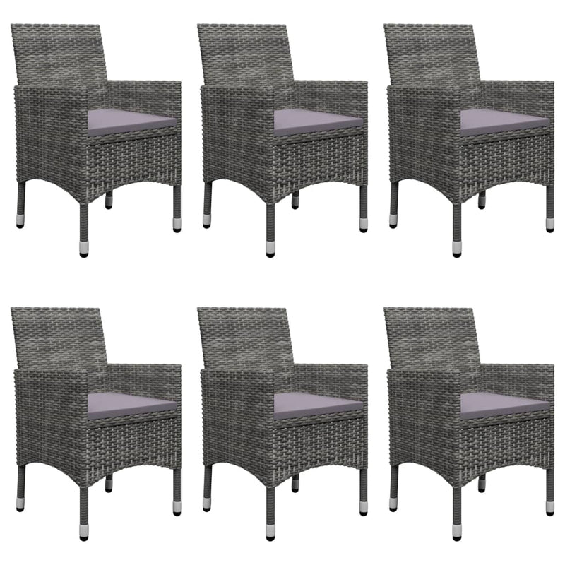 vidaXL 7 Piece Garden Dining Set Grey