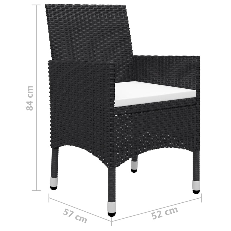 vidaXL 9 Piece Garden Dining Set Black