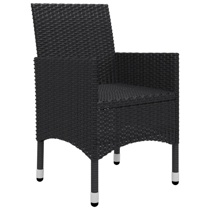 vidaXL 9 Piece Garden Dining Set Black