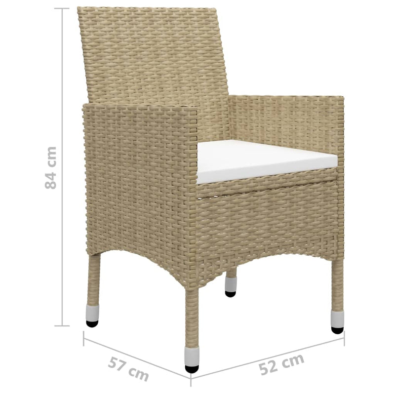 vidaXL 9 Piece Garden Dining Set Beige