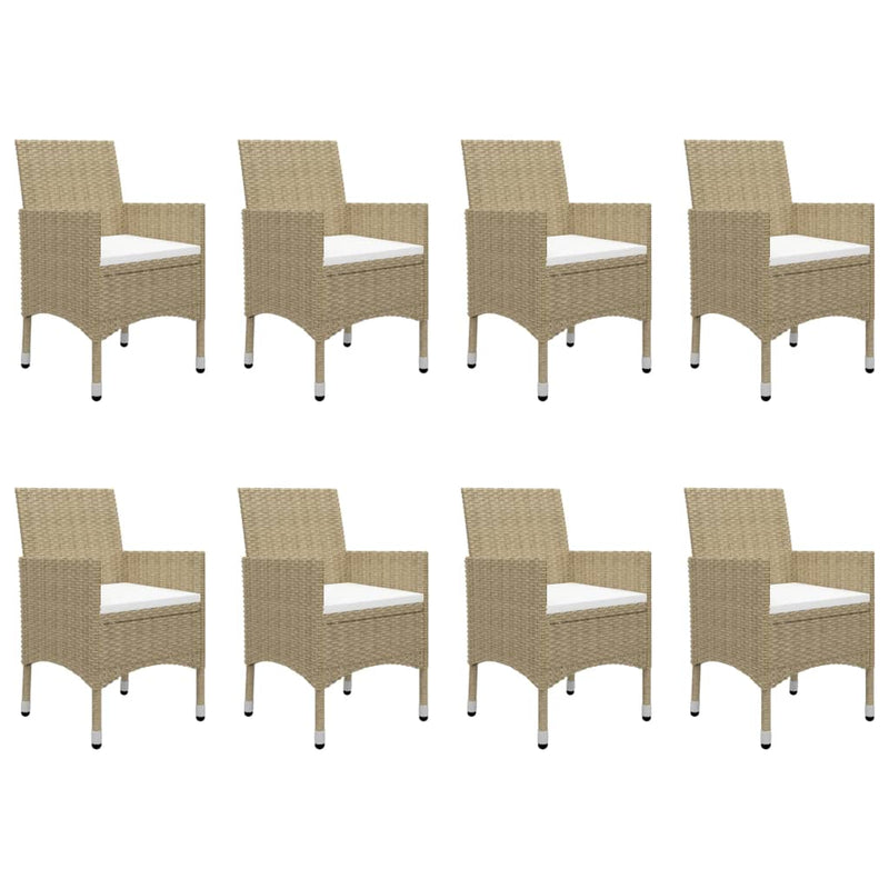 vidaXL 9 Piece Garden Dining Set Beige