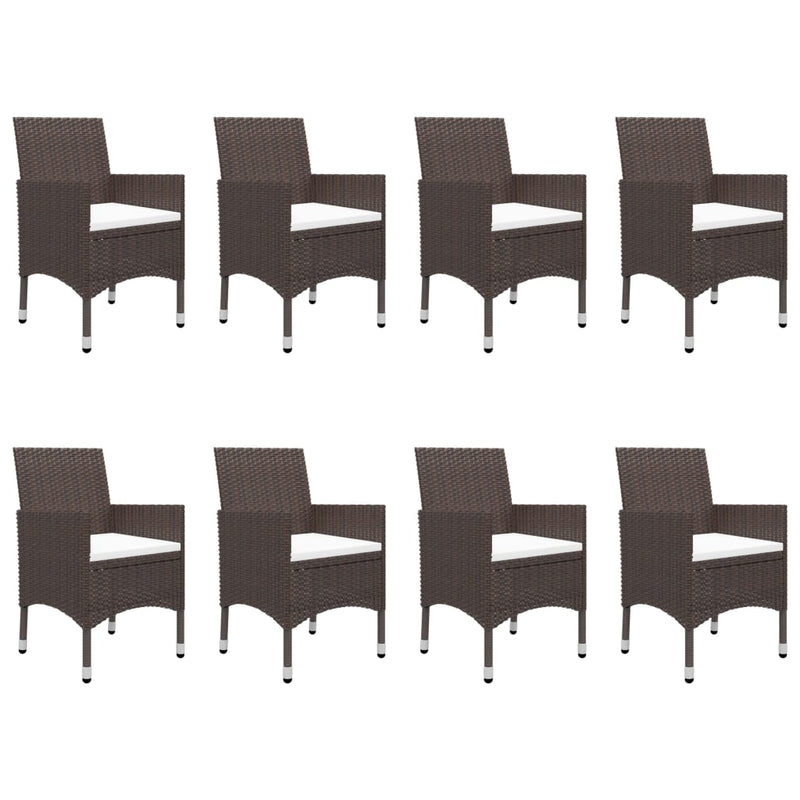 vidaXL 9 Piece Garden Dining Set Brown