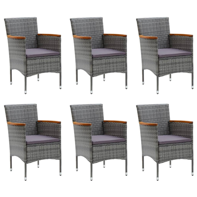 vidaXL 7 Piece Garden Dining Set Grey