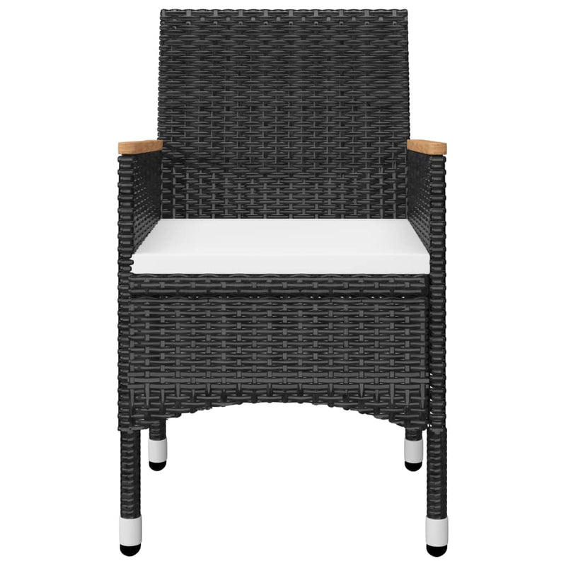 vidaXL 9 Piece Garden Dining Set Black