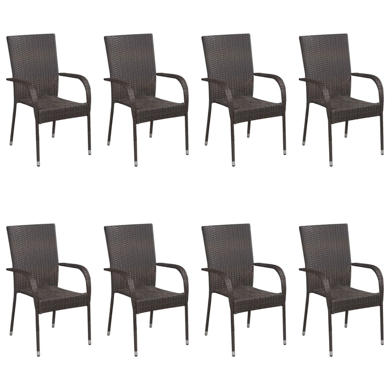 vidaXL 9 Piece Garden Dining Set Brown