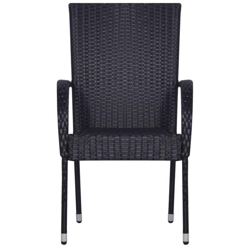 vidaXL 9 Piece Garden Dining Set Black