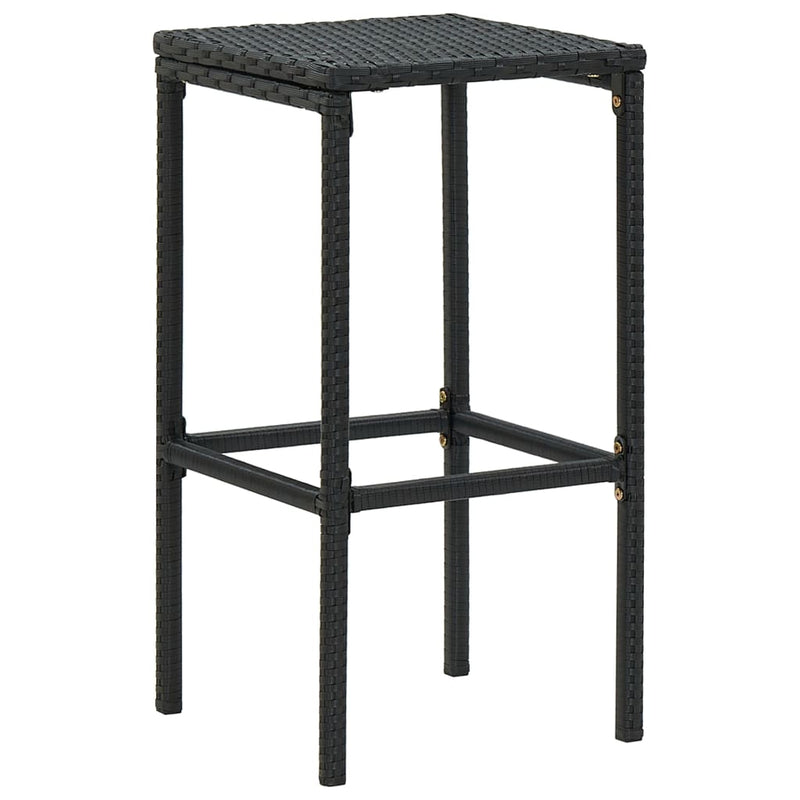 vidaXL 7 Piece Garden Bar Set with Cushions Black